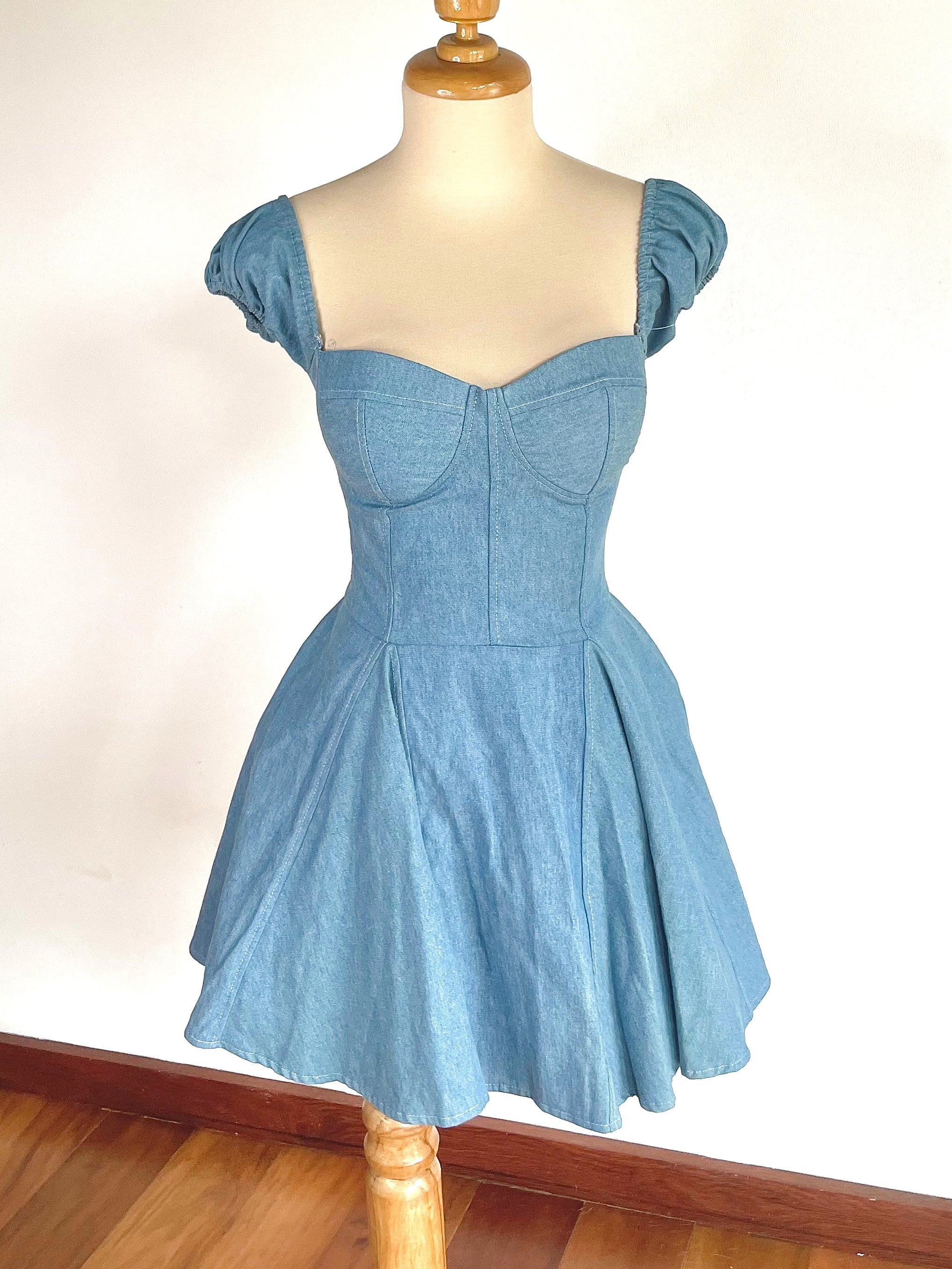 Denim vestido Sara celeste