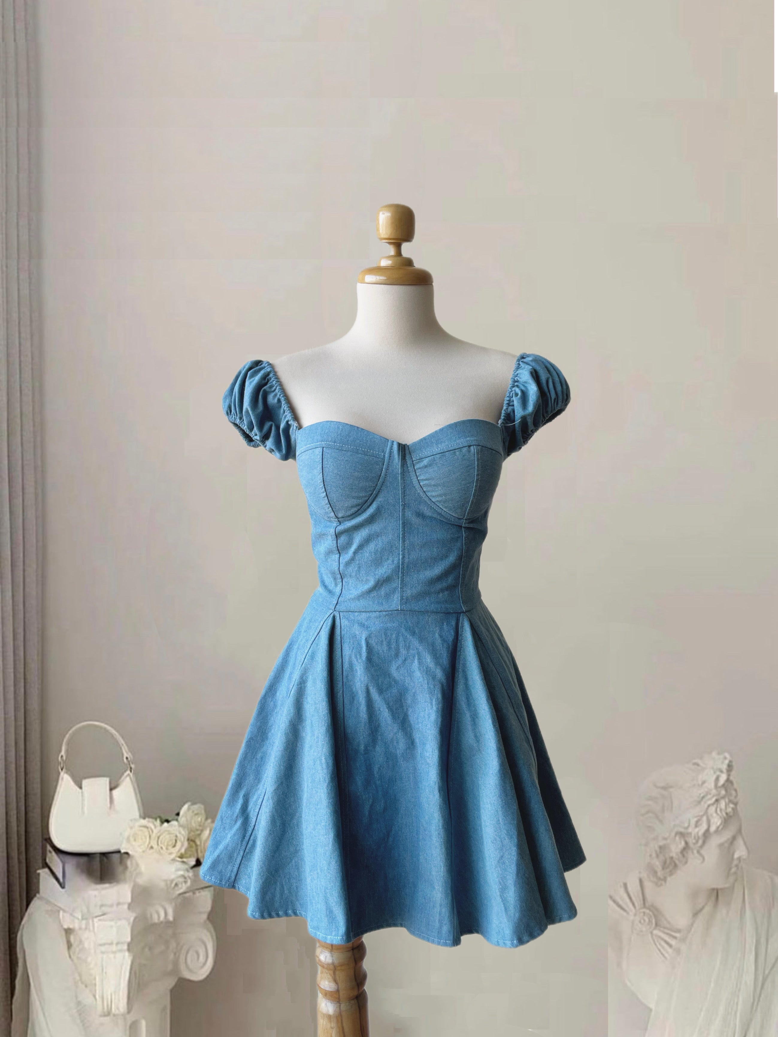 Denim vestido Sara celeste