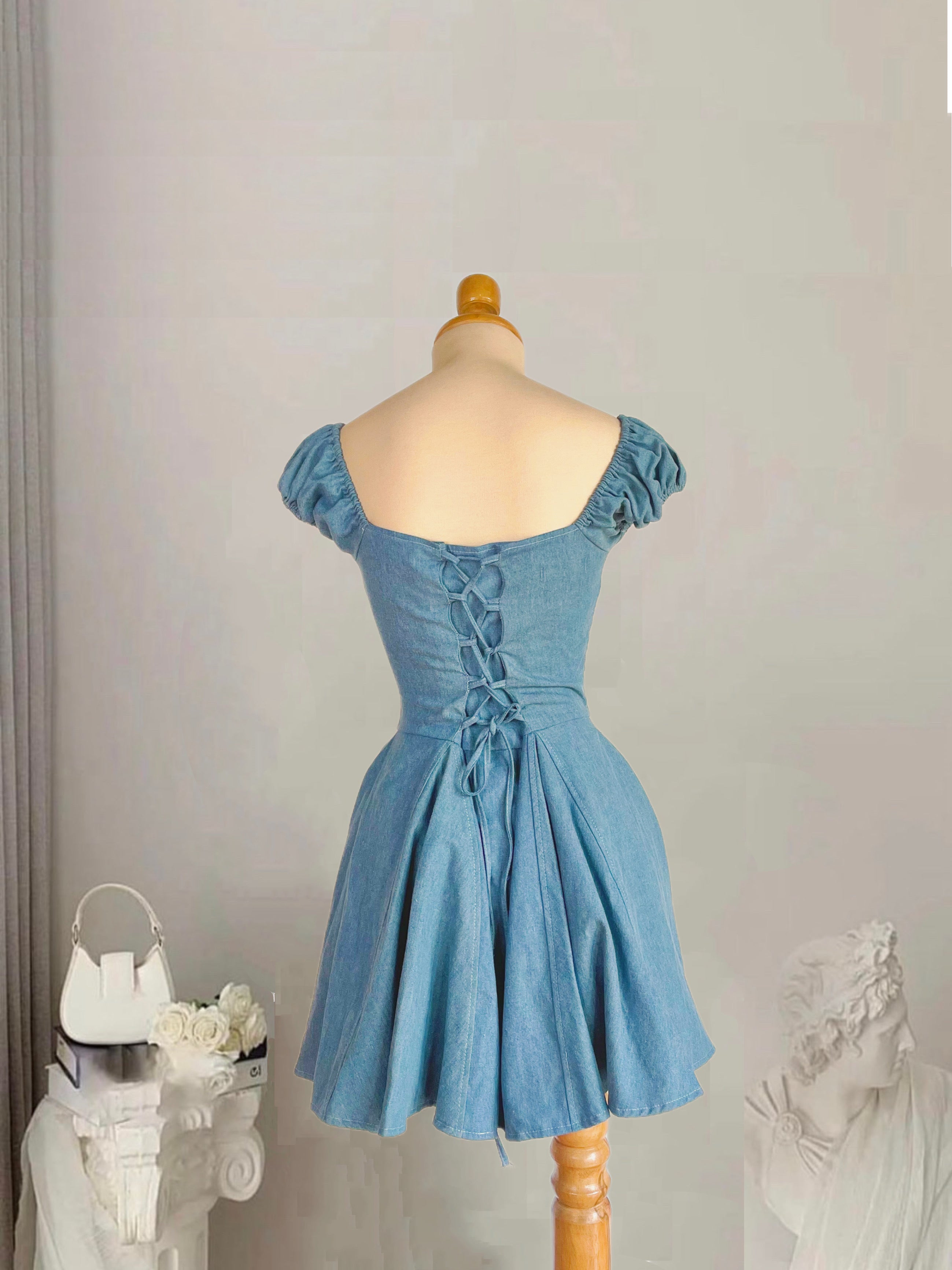 Denim vestido Sara celeste