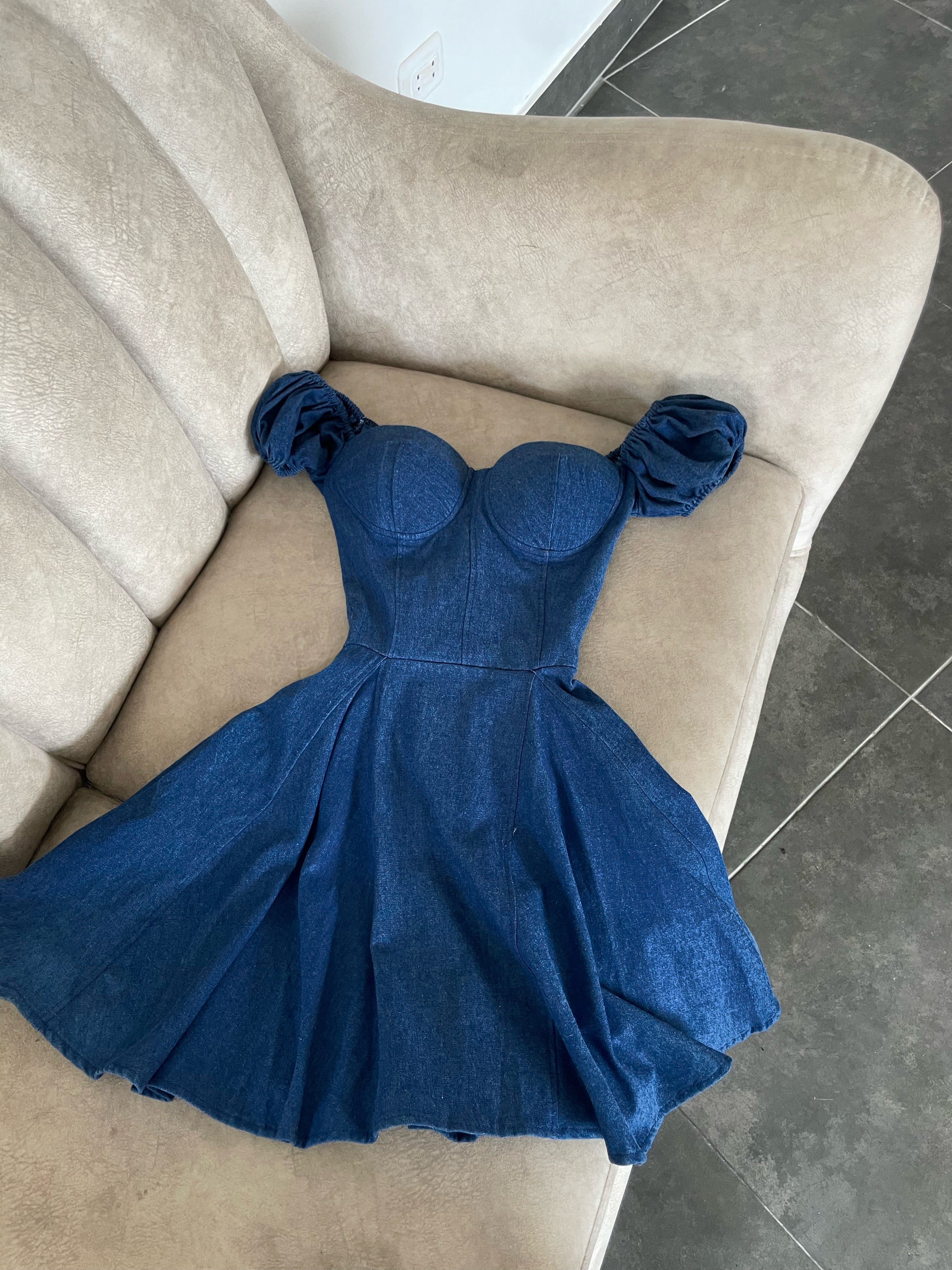 A Denim vestido sara azul