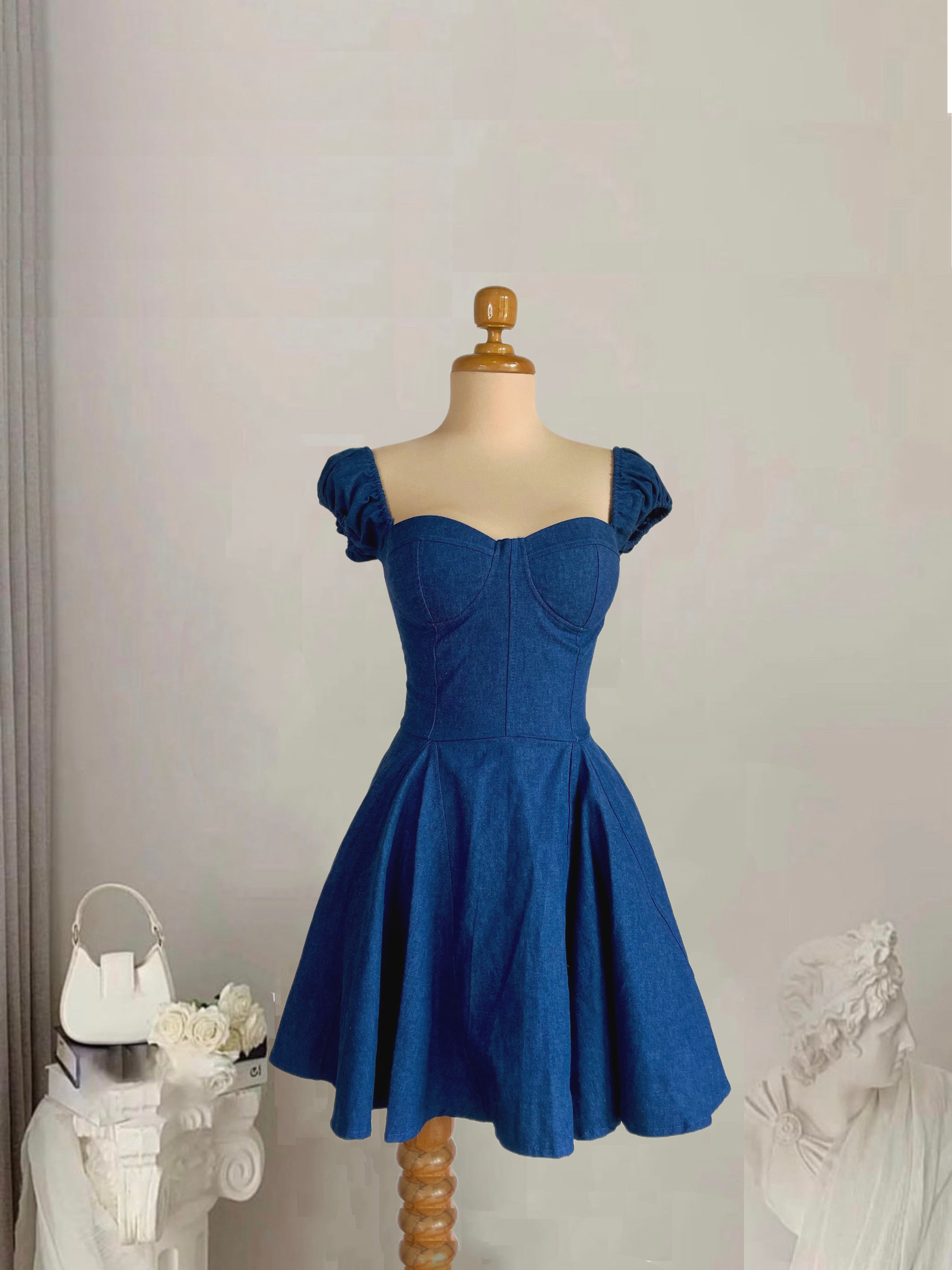 A Denim vestido sara azul
